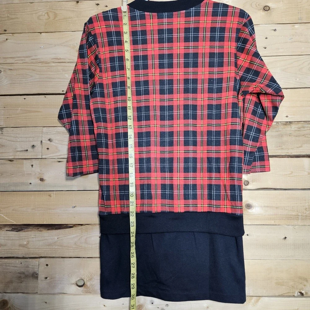 Vintage 90s Dress 12 School Preppy Y2K‎ Tartan Plaid Crest Academia - Picture 6 of 10